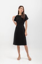 LEILANI ELASTIC BACK MIDI JERSEY DRESS