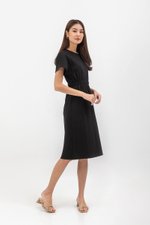 LEILANI ELASTIC BACK MIDI JERSEY DRESS