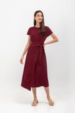 YARINA WRAP SKIRT JERSEY MIDI DRESS