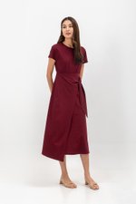 YARINA WRAP SKIRT JERSEY MIDI DRESS