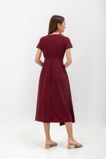 YARINA WRAP SKIRT JERSEY MIDI DRESS