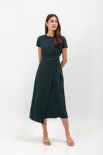 YARINA WRAP SKIRT JERSEY MIDI DRESS