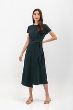 YARINA WRAP SKIRT JERSEY MIDI DRESS