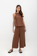 MILLIE BACK SLIT BUTTONDOWN LINEN TOP