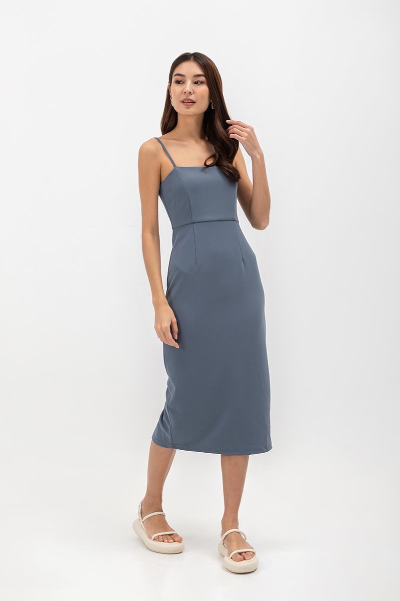 ESTELLE FITTED CAMISOLE MIDI DRESS