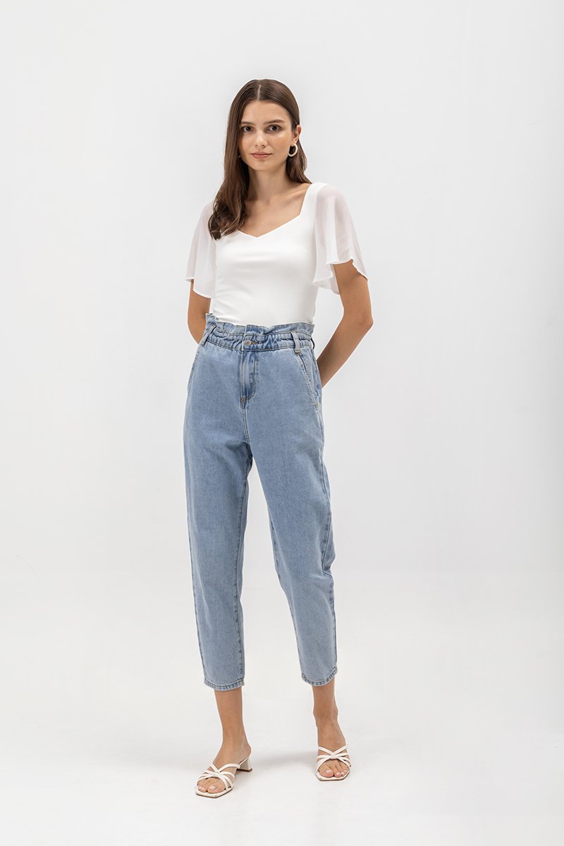 ERLINE FLUTTER SLEEVE KNIT TOP