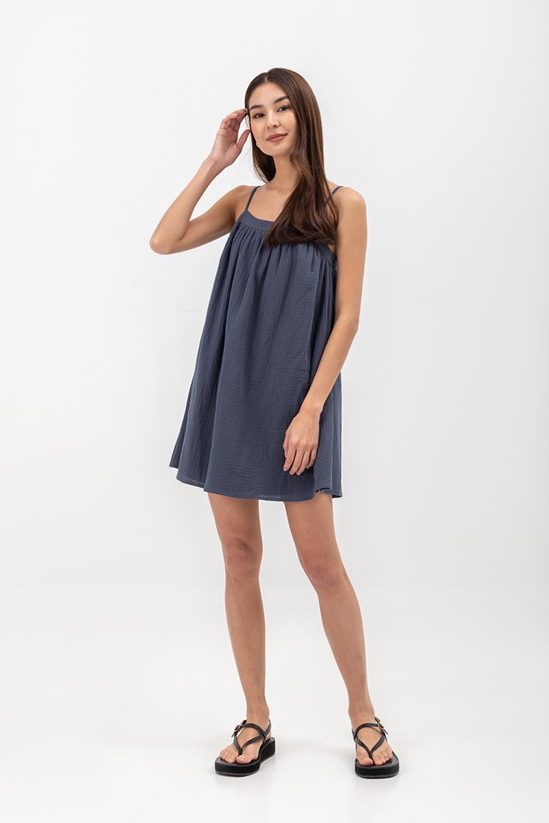WYNTER MUSLIN CAMISOLE MINI DRESS W SASH