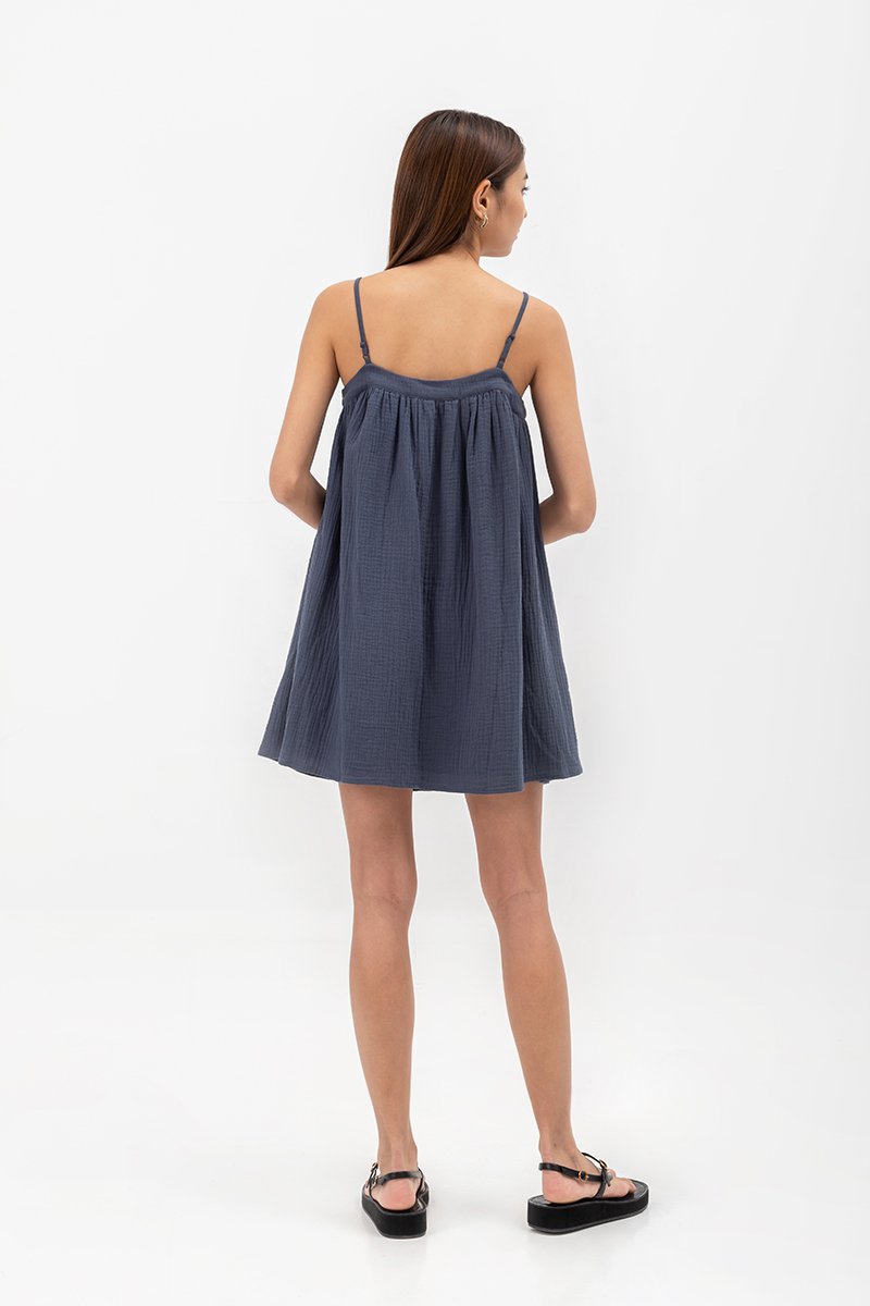 WYNTER MUSLIN CAMISOLE MINI DRESS W SASH