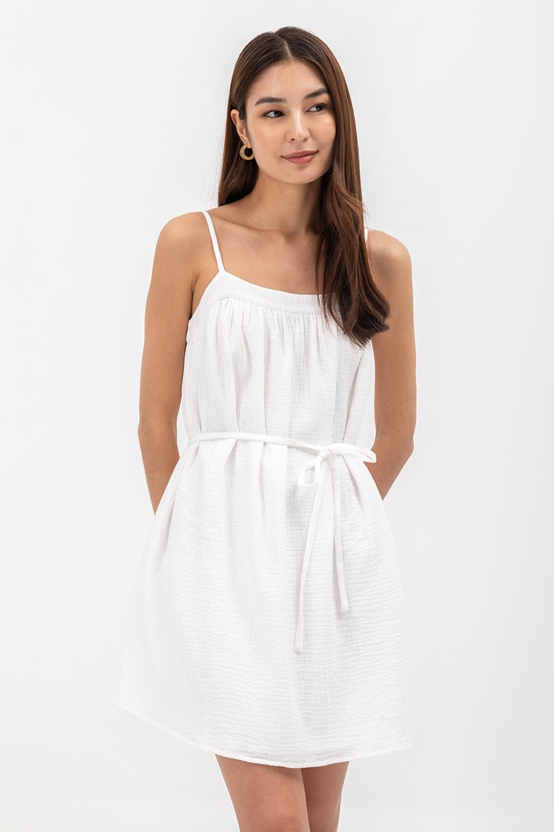 WYNTER MUSLIN CAMISOLE MINI DRESS W SASH