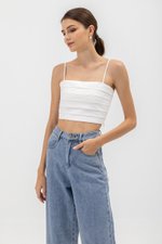 JULIET PLEATED CAMISOLE CROP TOP