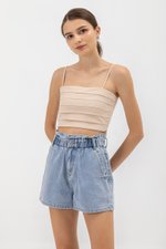 JULIET PLEATED CAMISOLE CROP TOP