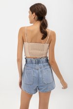 JULIET PLEATED CAMISOLE CROP TOP