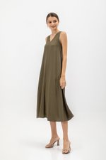 NIKKY BACK PLEAT MIDI DRESS W SASH NIKKY BACK PLEAT MIDI DRESS W SASH