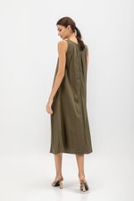NIKKY BACK PLEAT MIDI DRESS W SASH NIKKY BACK PLEAT MIDI DRESS W SASH