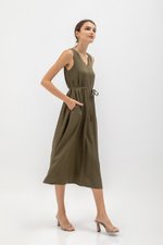 NIKKY BACK PLEAT MIDI DRESS W SASH NIKKY BACK PLEAT MIDI DRESS W SASH