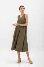NIKKY BACK PLEAT MIDI DRESS W SASH NIKKY BACK PLEAT MIDI DRESS W SASH