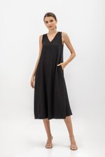 NIKKY BACK PLEAT MIDI DRESS W SASH NIKKY BACK PLEAT MIDI DRESS W SASH