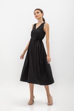 NIKKY BACK PLEAT MIDI DRESS W SASH NIKKY BACK PLEAT MIDI DRESS W SASH