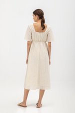 LILY FLUTTER SLEEVE ELASTIC WAISTBAND MIDI DRESS LILY FLUTTER SLEEVE ELASTIC WAISTBAND MIDI DRESS