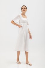 LILY FLUTTER SLEEVE ELASTIC WAISTBAND MIDI DRESS LILY FLUTTER SLEEVE ELASTIC WAISTBAND MIDI DRESS