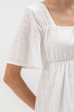 LILY FLUTTER SLEEVE ELASTIC WAISTBAND MIDI DRESS LILY FLUTTER SLEEVE ELASTIC WAISTBAND MIDI DRESS