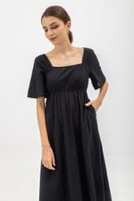 LILY FLUTTER SLEEVE ELASTIC WAISTBAND MIDI DRESS LILY FLUTTER SLEEVE ELASTIC WAISTBAND MIDI DRESS