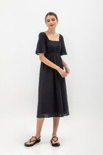 LILY FLUTTER SLEEVE ELASTIC WAISTBAND MIDI DRESS LILY FLUTTER SLEEVE ELASTIC WAISTBAND MIDI DRESS