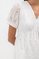 JENSON V NECK TIERED EYELET MAXI DRESS
