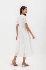 JENSON V NECK TIERED EYELET MAXI DRESS