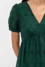 JENSON V NECK TIERED EYELET MAXI DRESS