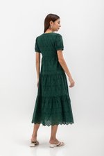 JENSON V NECK TIERED EYELET MAXI DRESS