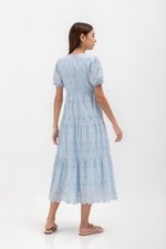 JENSON V NECK TIERED EYELET MAXI DRESS