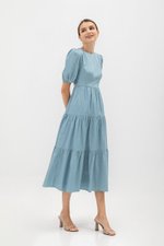 EMERSON TIERED PUFF SLEEVE MAXI DRESS EMERSON TIERED PUFF SLEEVE MAXI DRESS