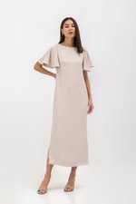 GLORIA FLUTTER SLEEVE MAXI DRESS W SASH