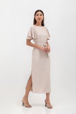 GLORIA FLUTTER SLEEVE MAXI DRESS W SASH