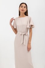 GLORIA FLUTTER SLEEVE MAXI DRESS W SASH