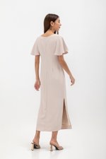 GLORIA FLUTTER SLEEVE MAXI DRESS W SASH