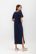GLORIA FLUTTER SLEEVE MAXI DRESS W SASH
