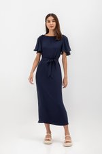 GLORIA FLUTTER SLEEVE MAXI DRESS W SASH