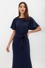 GLORIA FLUTTER SLEEVE MAXI DRESS W SASH