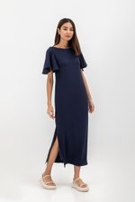 GLORIA FLUTTER SLEEVE MAXI DRESS W SASH