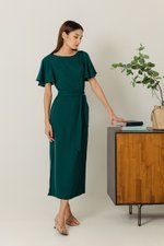 GLORIA FLUTTER SLEEVE MAXI DRESS W SASH