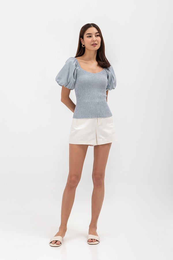 AMAELIA PUFF SLEEVE SMOCKED TOP