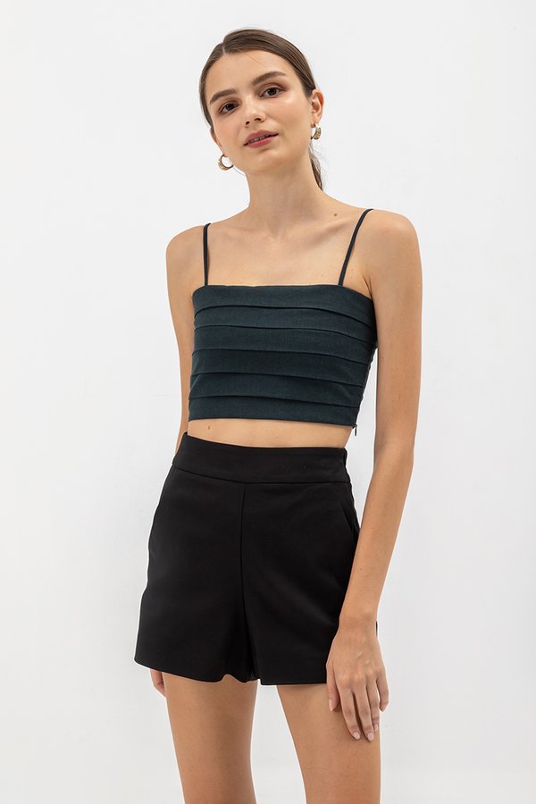 JULIET PLEATED CAMISOLE CROP TOP