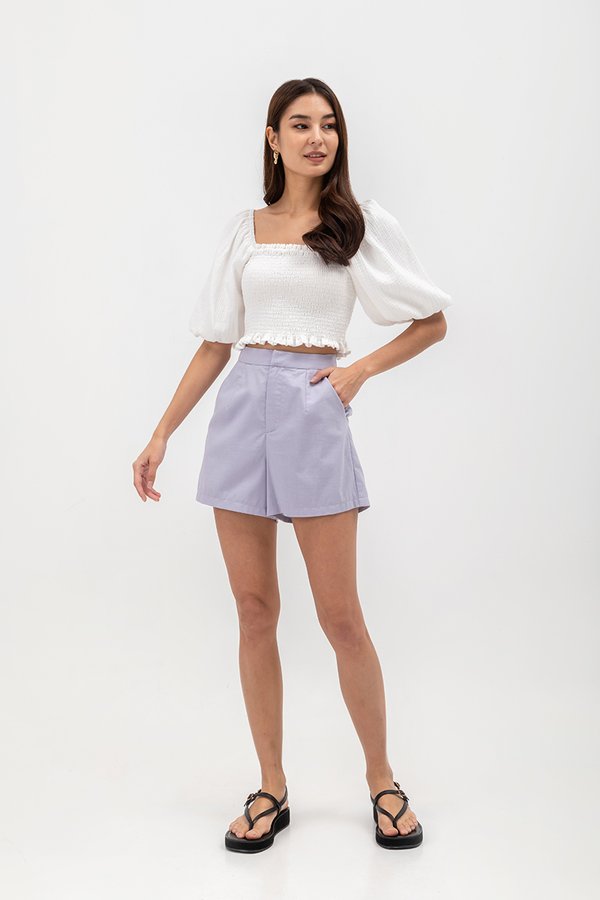 CLOVER LINEN HIGH WAIST SHORTS