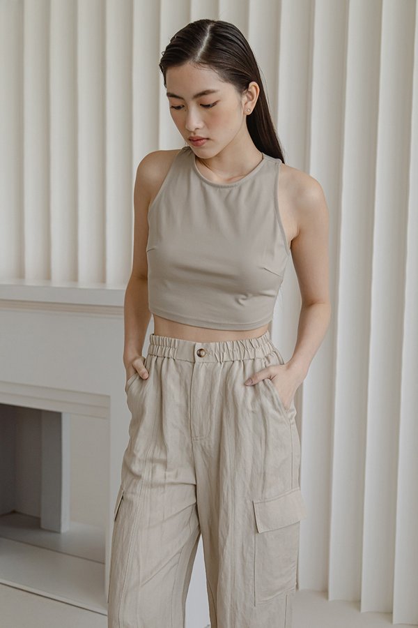 NINA V BACK JERSEY CROP TOP