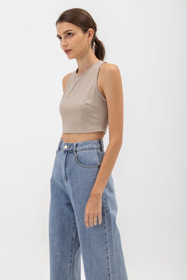 NINA V BACK JERSEY CROP TOP