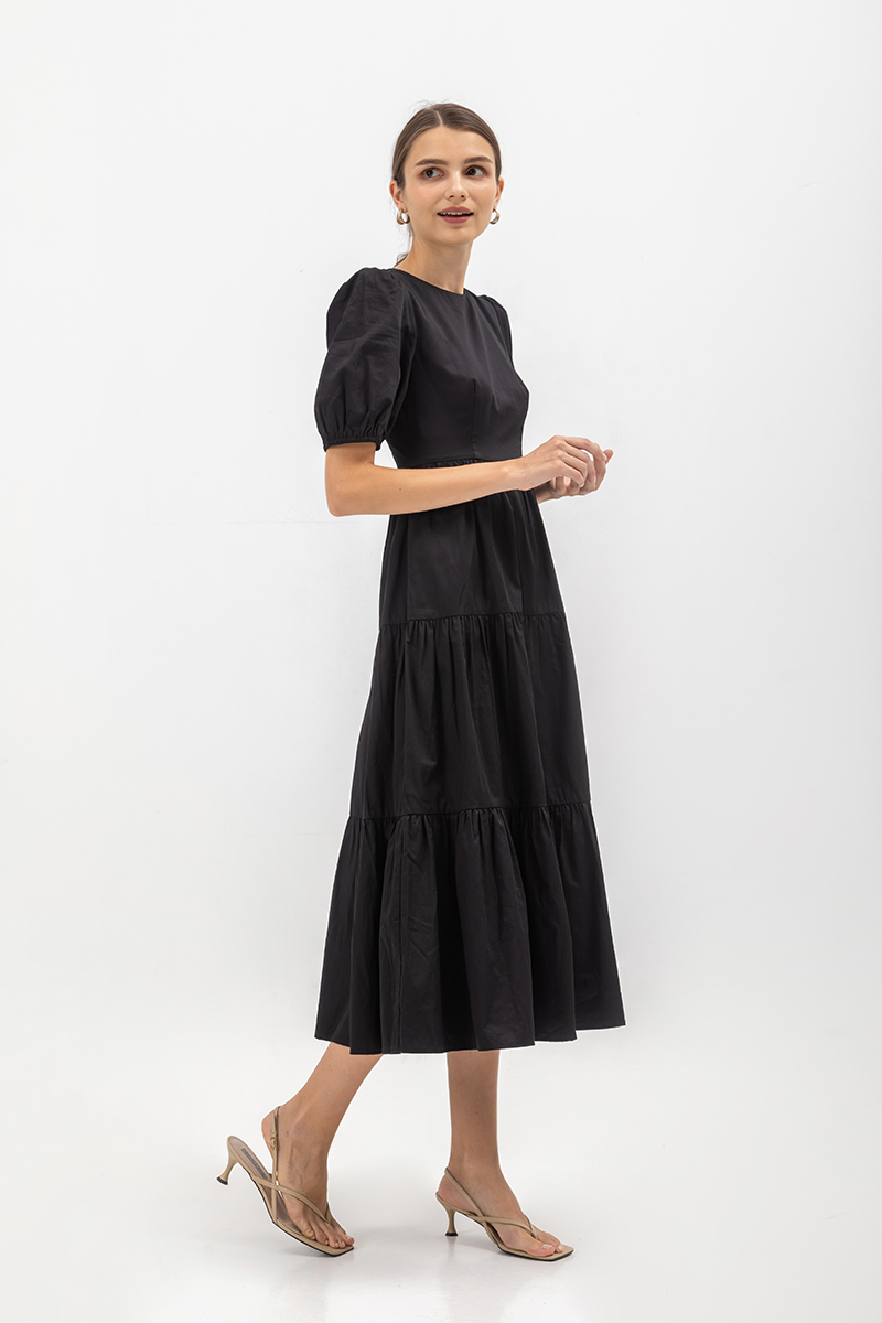 EMERSON TIERED PUFF SLEEVE MAXI DRESS
