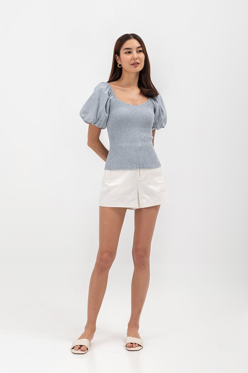 AMAELIA PUFF SLEEVE SMOCKED TOP