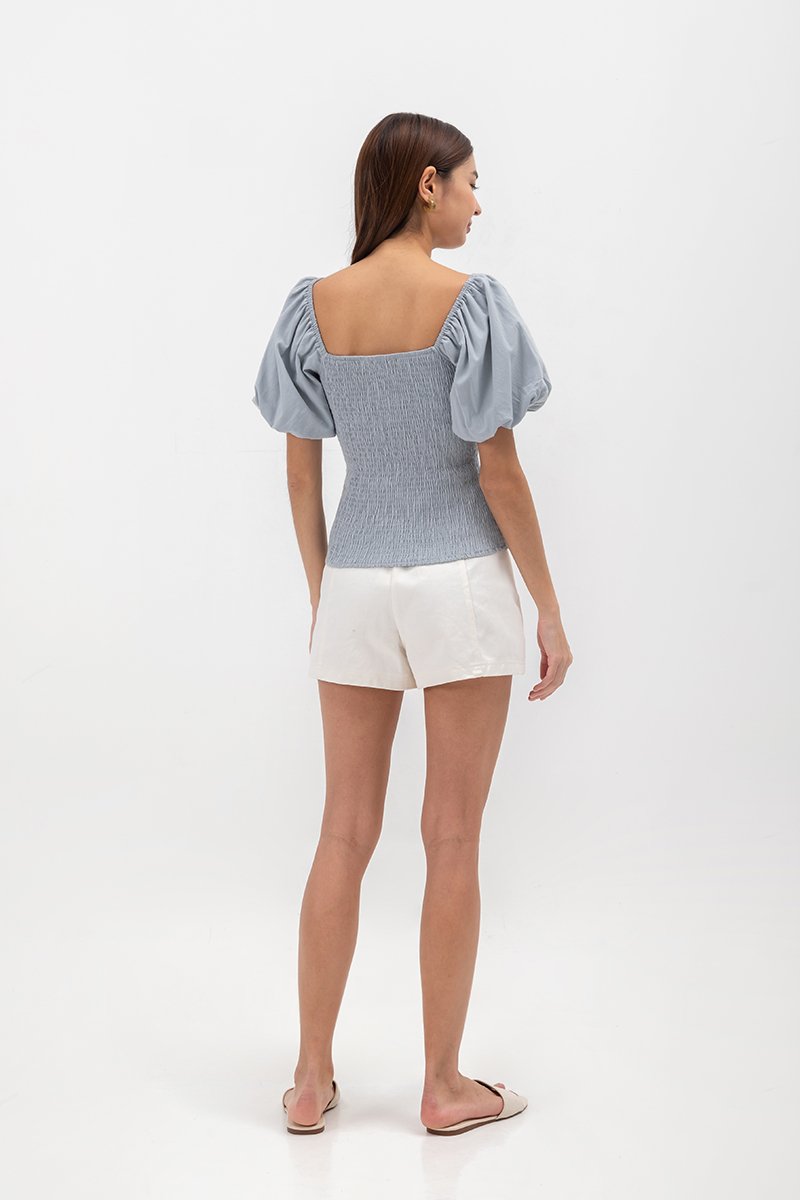 AMAELIA PUFF SLEEVE SMOCKED TOP